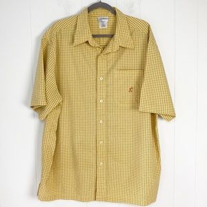 Disney Yellow Plaid Button Front Mickey Top  XL